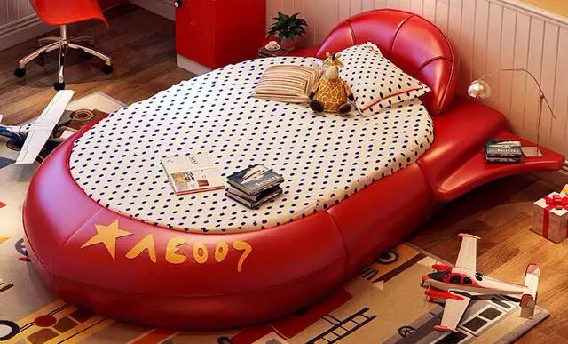 卡通皮质儿童床，瞬间让儿童房变为趣味空间！