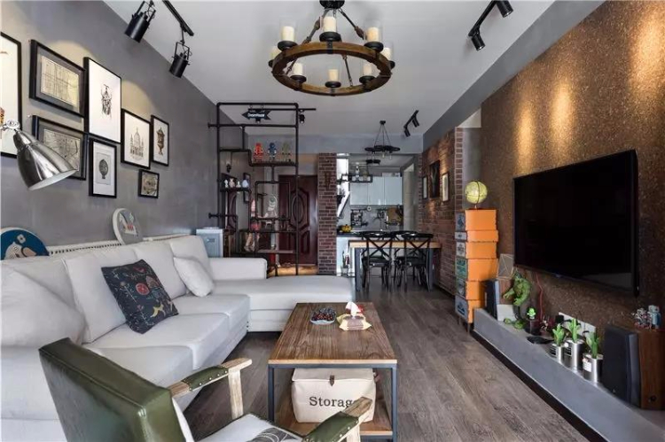 工业风的小户型空间，与众不同的75平婚房二居室！