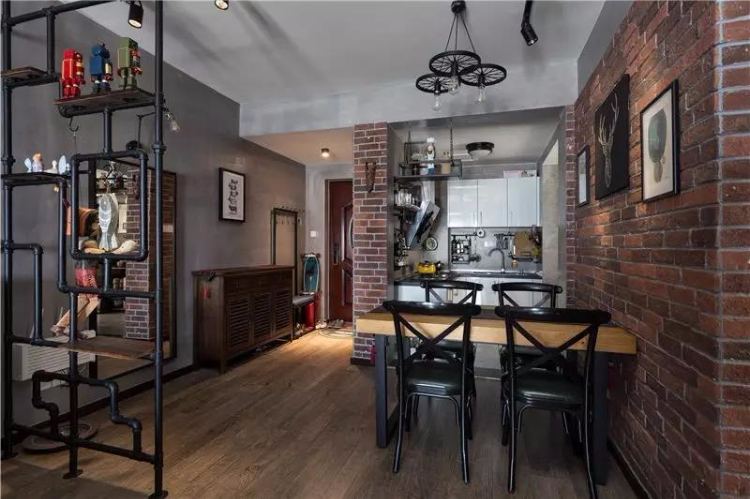 工业风的小户型空间，与众不同的75平婚房二居室！