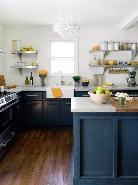 浪漫优雅神秘的蓝色风，放在厨房太合适了！