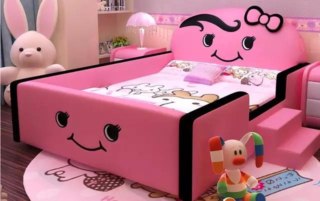 卡通皮质儿童床，瞬间让儿童房变为趣味空间！