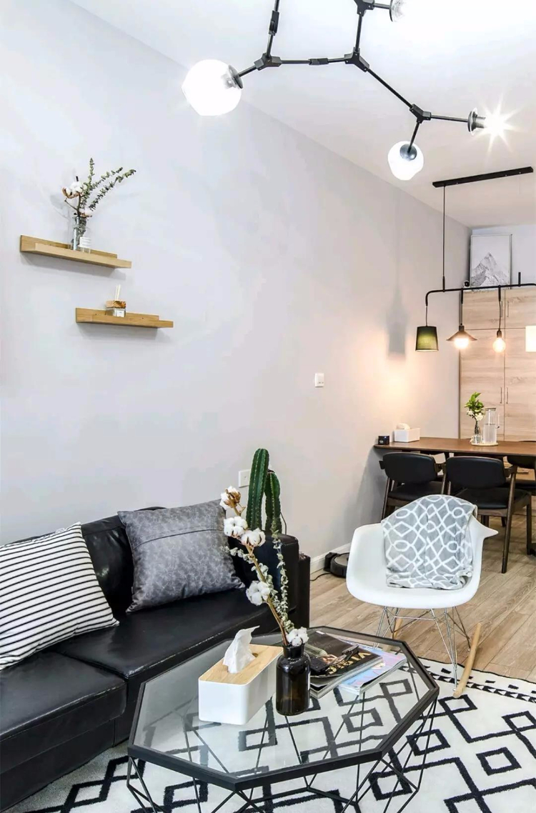 北欧与现代结合的小户型二居室，只有64平却一点也不拥挤！