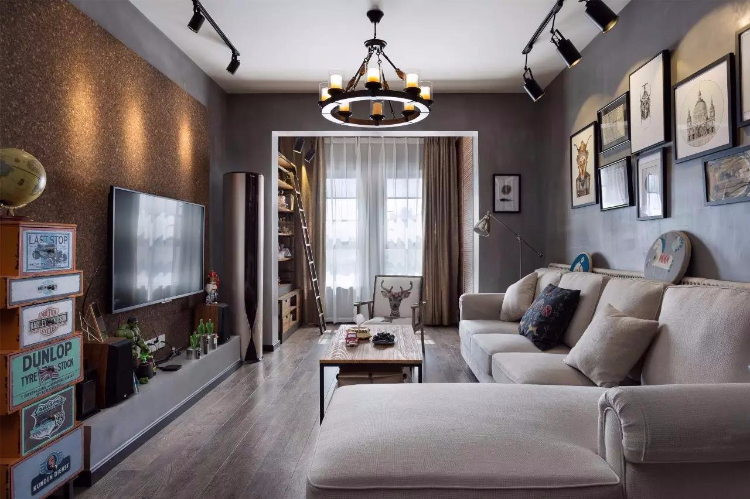 工业风的小户型空间，与众不同的75平婚房二居室！