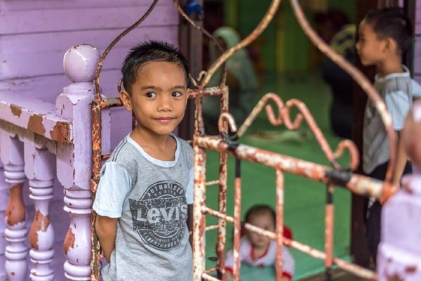 山打根最特色的建筑群，房子建在水上生活简单快乐