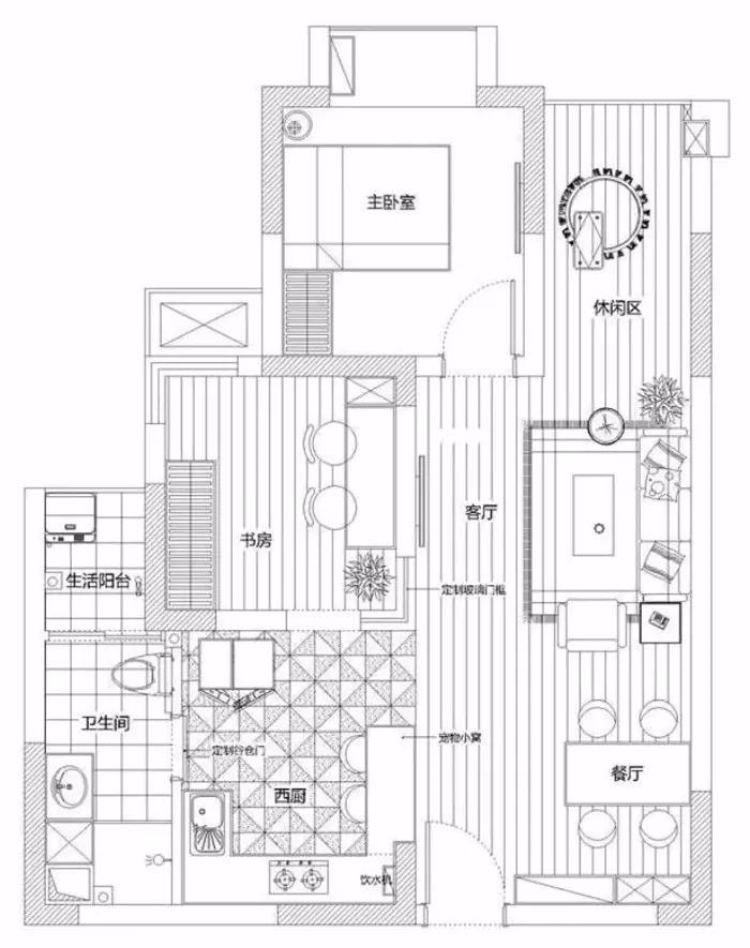 北欧与现代结合的小户型二居室，只有64平却一点也不拥挤！