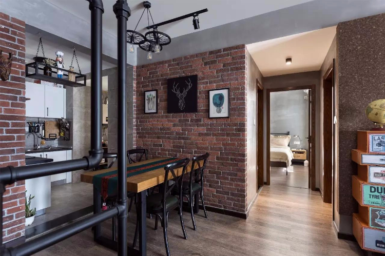 工业风的小户型空间，与众不同的75平婚房二居室！