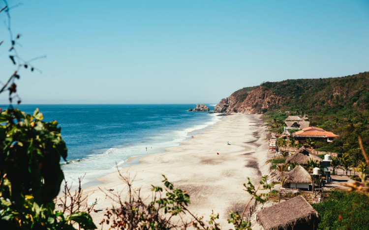 超美蓝色海滨风景