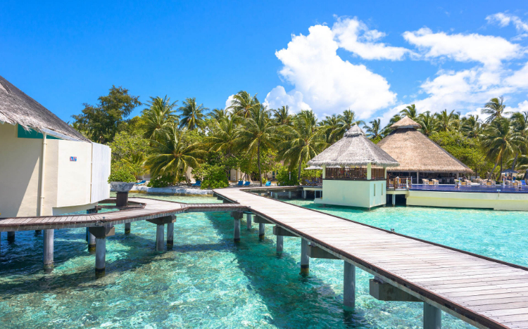 超美蓝色海滨风景