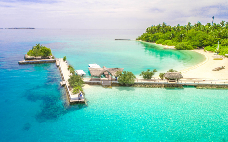 超美蓝色海滨风景