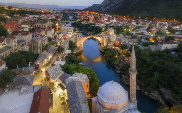 莫斯塔尔城市风景