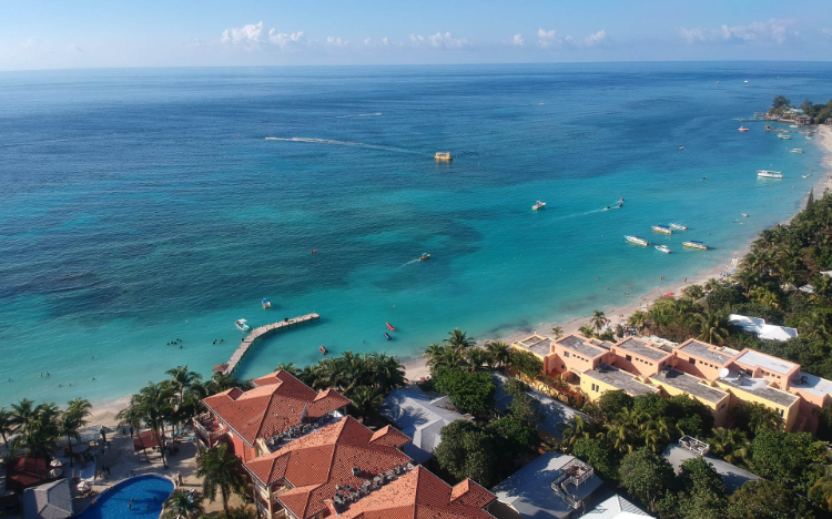 超美蓝色海滨风景