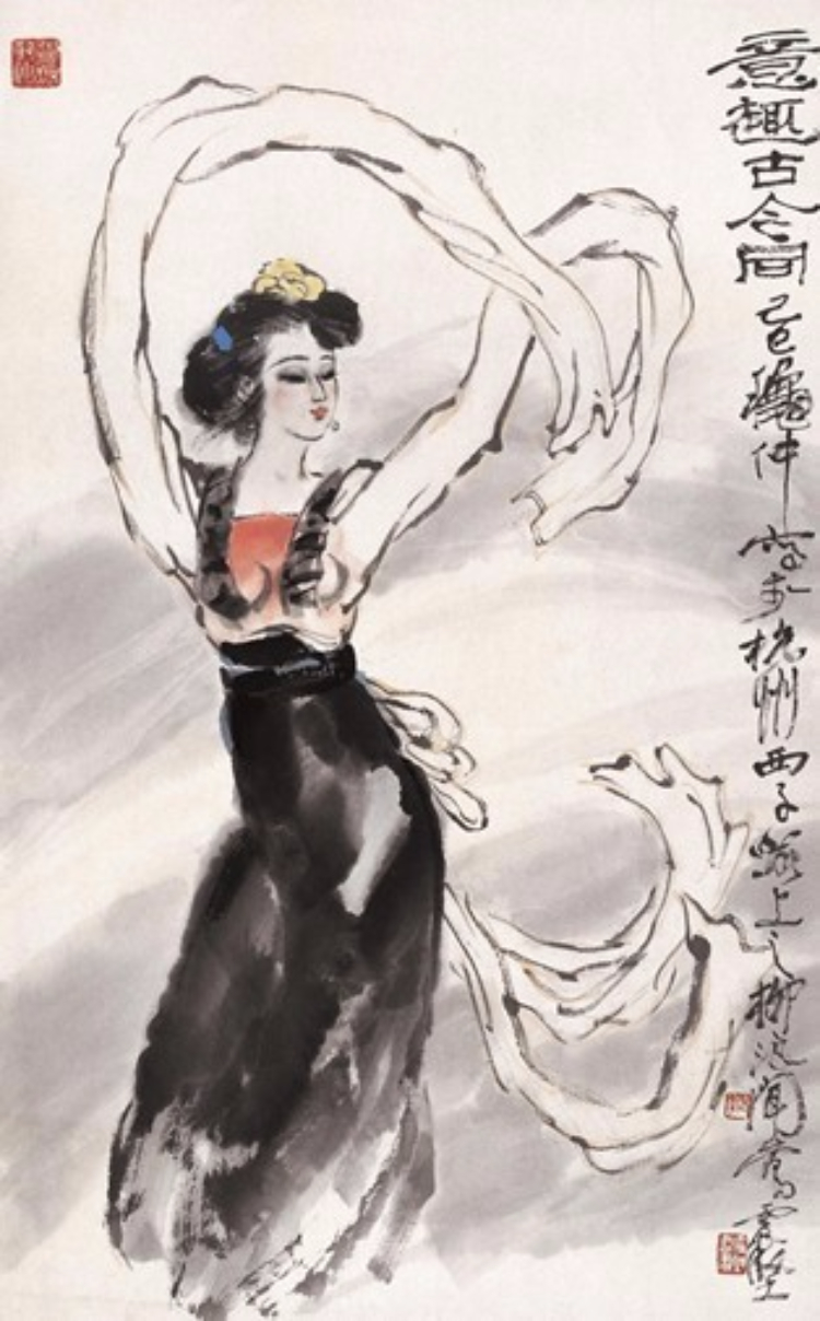 李震坚 人物画仕女高士图欣赏