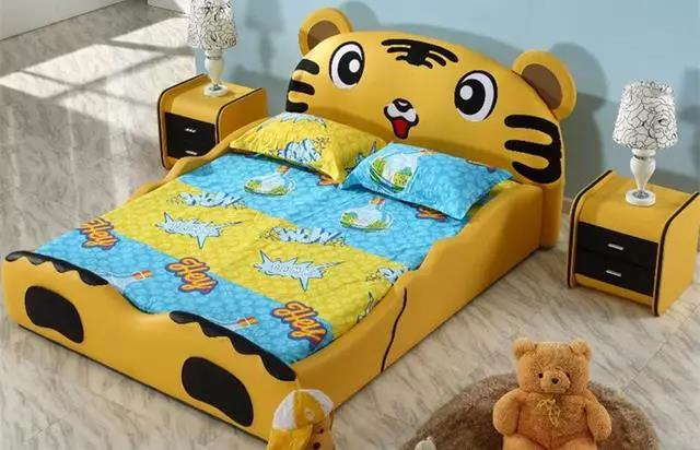 卡通皮质儿童床，瞬间让儿童房变为趣味空间！