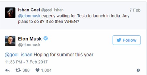 马斯克要食言了 特斯拉已无法在今夏进入印度市场