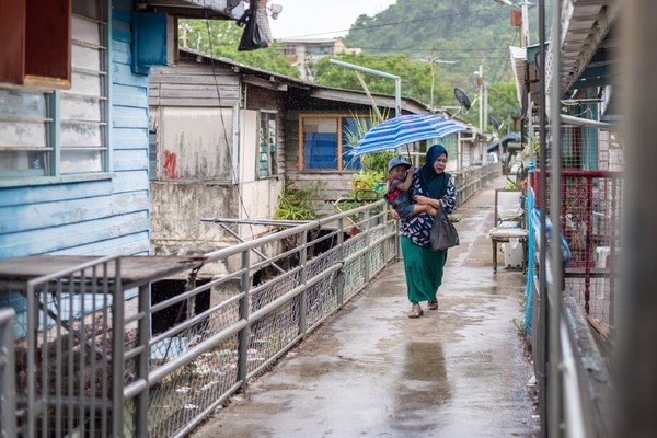 山打根最特色的建筑群，房子建在水上生活简单快乐