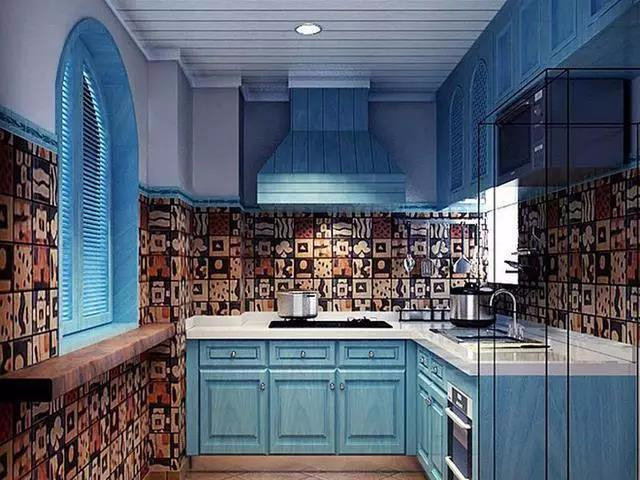 浪漫优雅神秘的蓝色风，放在厨房太合适了！