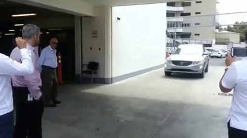 自动刹车系统测试，就喜欢这种自信