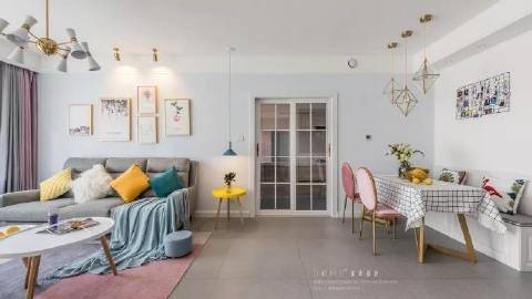 90㎡北欧风两居，春暖花开~ #装修这件事#