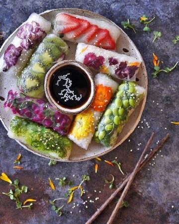 【越南米纸卷】虽然不知道好不好吃，但这颜值我是服气的~