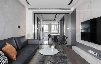 100㎡黑白灰现代简约风 #家居装修#