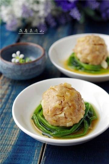 【菠菜蒸肉丸】手把手教你菠菜蒸肉丸，自己亲手做的食物，才是真正的美食~~