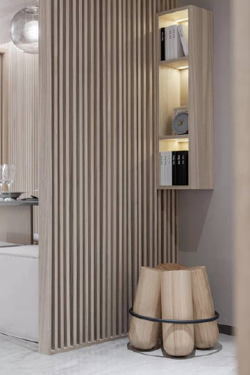 该户型定位于80后三口之家，在奔忙的工作之余，他们希望可以无负担地享受家庭，因而，这是一个让人一进门就能感觉到放松和自然的场所。