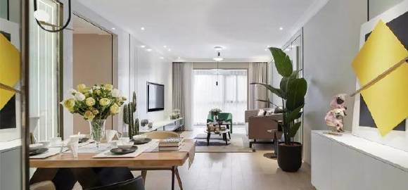 121㎡时尚清新样板间 #装修这件事#