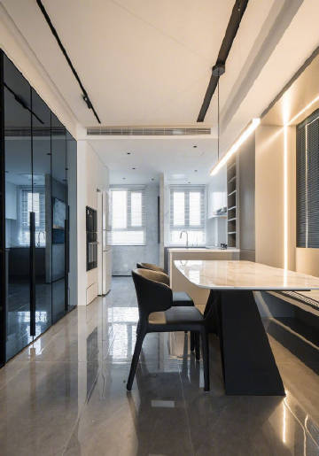 100㎡黑白灰现代简约风 #家居装修#