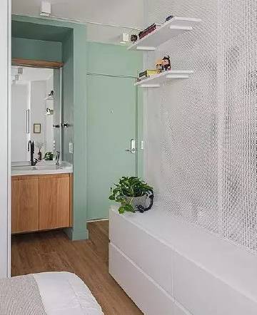 38㎡小公寓，薄荷绿+木质材料，清新美丽~ #家居装修#