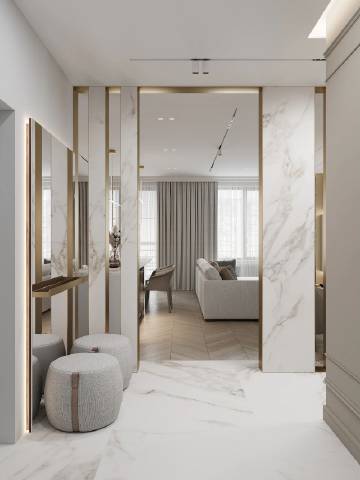 简约的风格，中性的暖色调和香槟金属色调相碰撞...