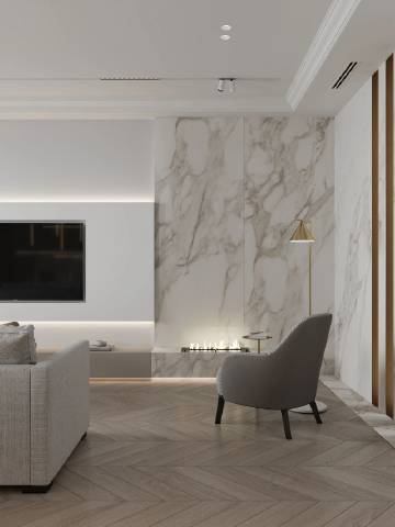 简约的风格，中性的暖色调和香槟金属色调相碰撞...