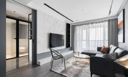 100㎡黑白灰现代简约风 #家居装修#