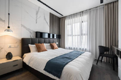 100㎡黑白灰现代简约风 #家居装修#