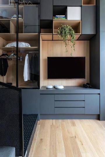 26㎡一人居，可抽拉床铺、储物、干湿分离... #家居装修#