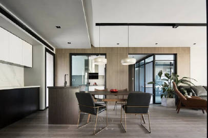 168 ㎡三居，简约大气，稳重质感~ #家居装修#